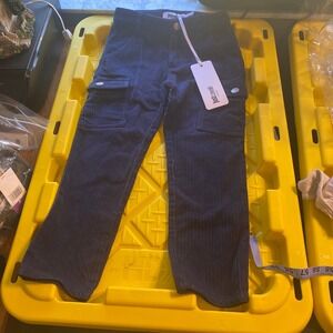 Just Cavalli Junior Kids Navy Blue Corduroy Cargo Pants Size 6A NWT JMPA004